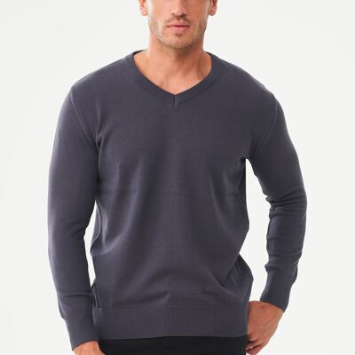 Jersey de algodón orgánico con cuello de pico