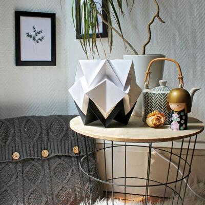 Bicolour Origami Table Lamp - S - Black