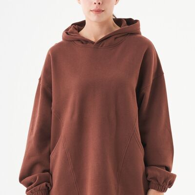 HANDE- Sudadera con capucha Soft Touch Oversize hecha de algodón orgánico