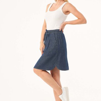 Gonna in denim realizzata in cotone biologico e TENCEL™ Lyocell con canapa