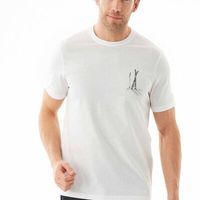 T-shirt in cotone biologico con stampa sci