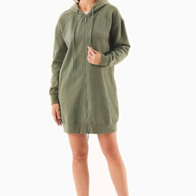 Soft touch long sweat jacket made of organic cotton
