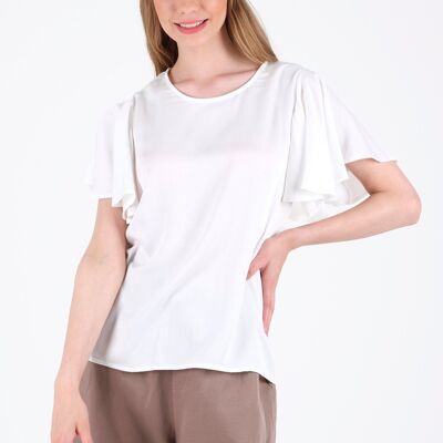 Blouse made of LENZING™ ECOVERO™ with flounced sleeves