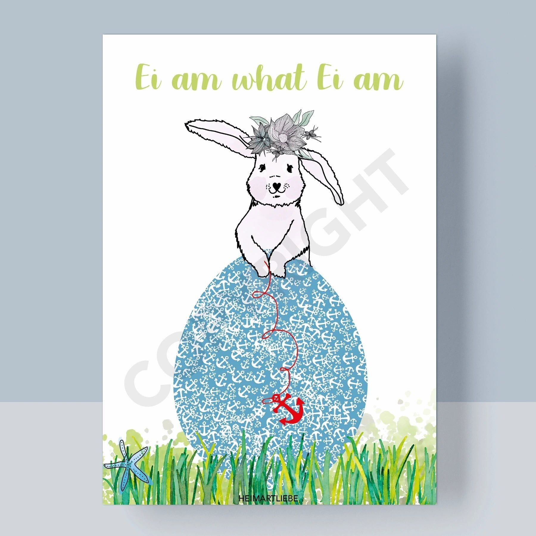 CARTOLINA PASQUA - UOVO AM CHE UOVO AM