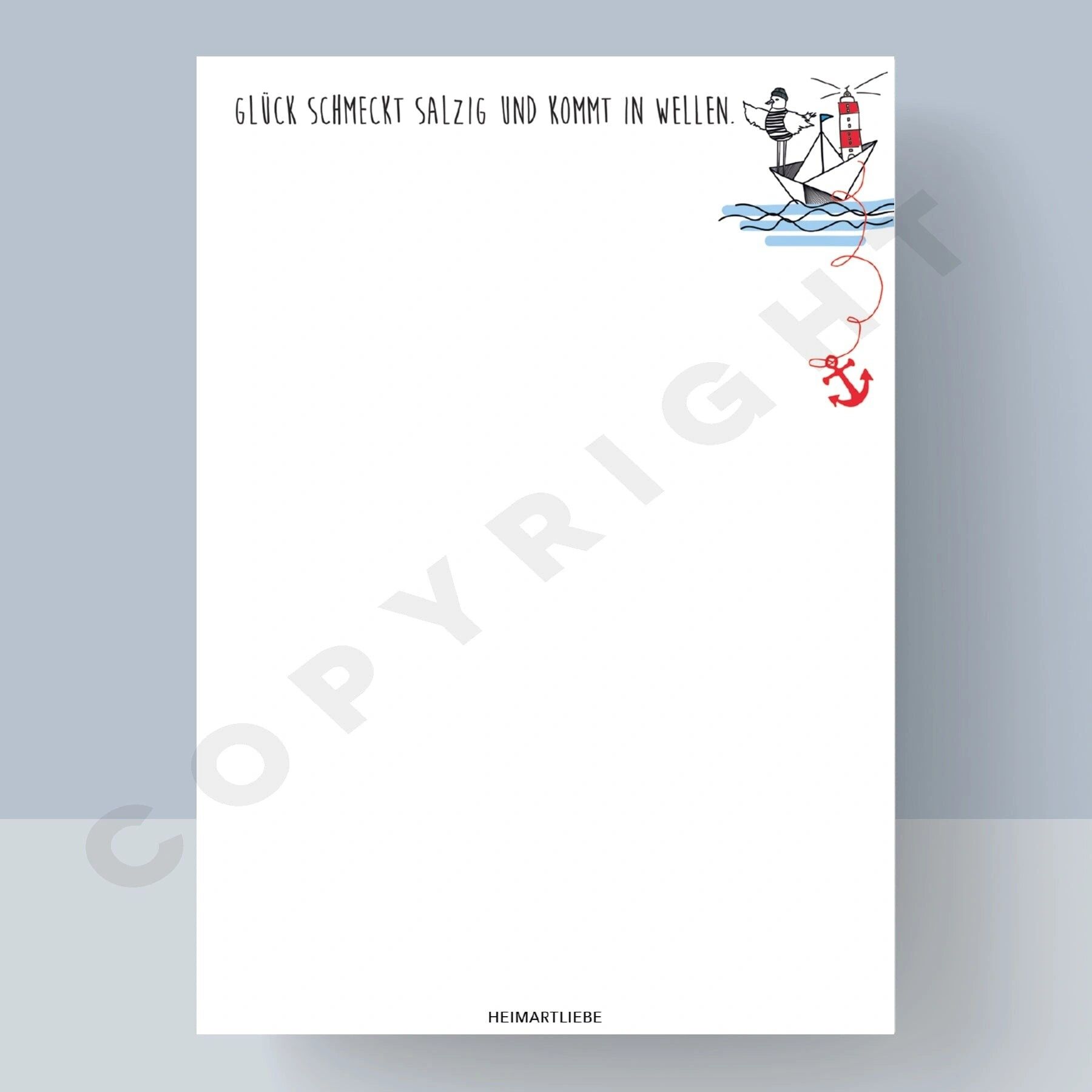 BLOCCO NOTE A6 - LA FELICITÀ HA UN SAPORE SALATO