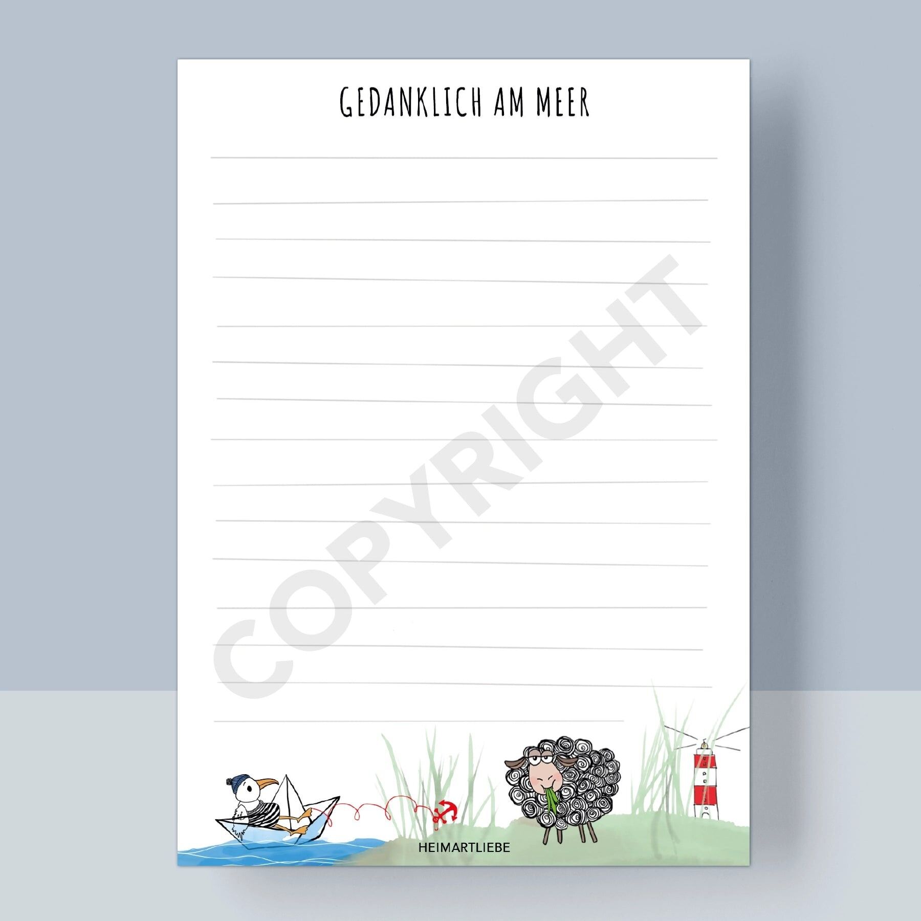 BLOCCO NOTE A6 - PENSIERO AL MARE