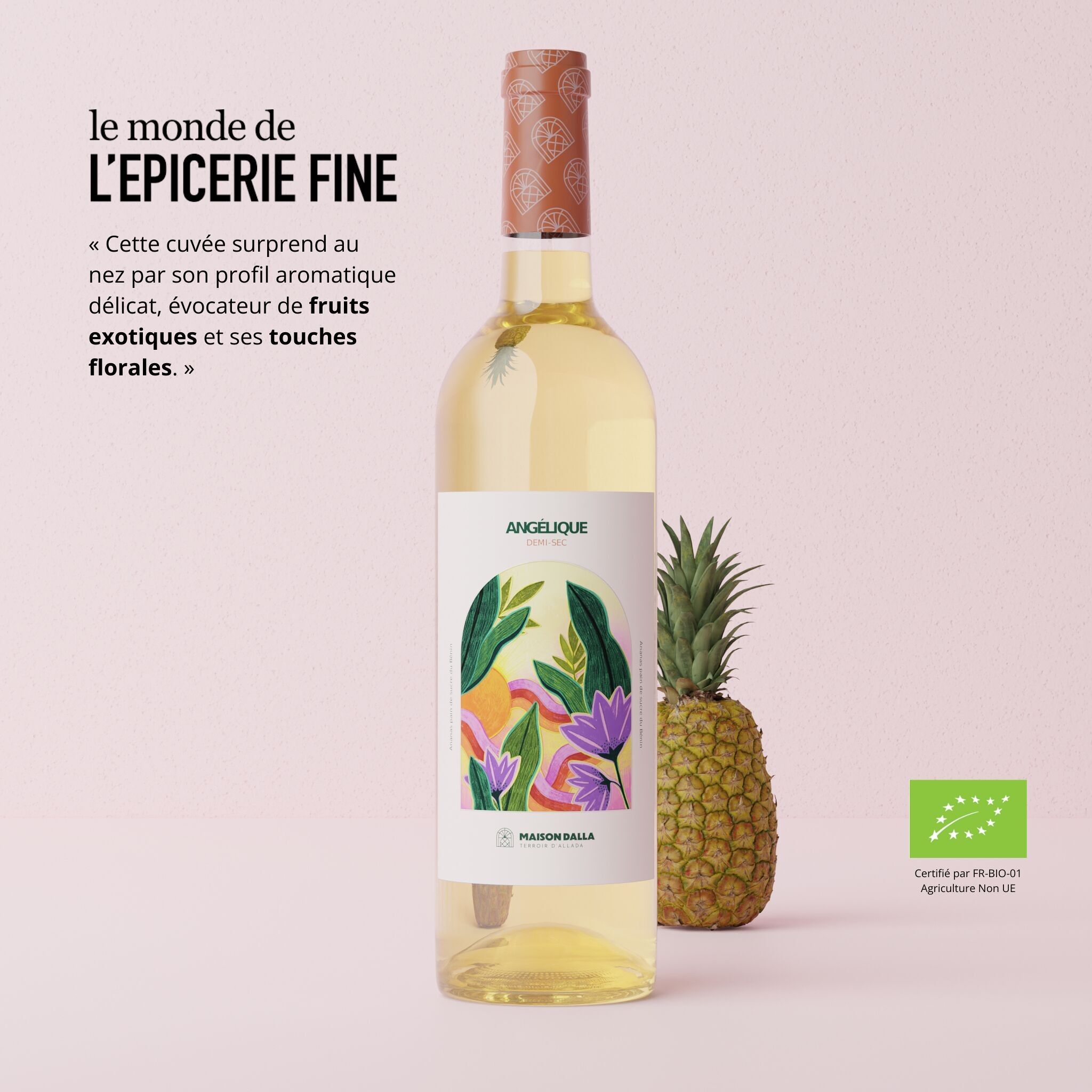 Bio-Ananas-Cuvée 9,5° – Süß & fruchtig – Perfekt als Aperitif oder Dessert – [Cuvée Angélique]