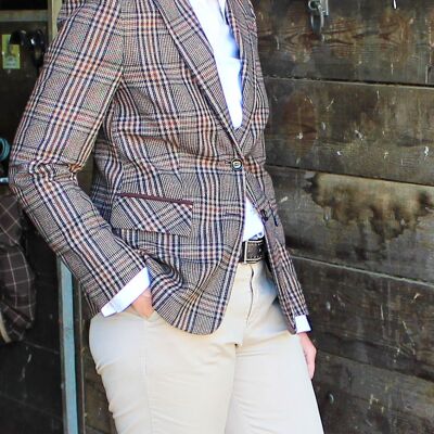 Blazer mit Karo, choco-multi