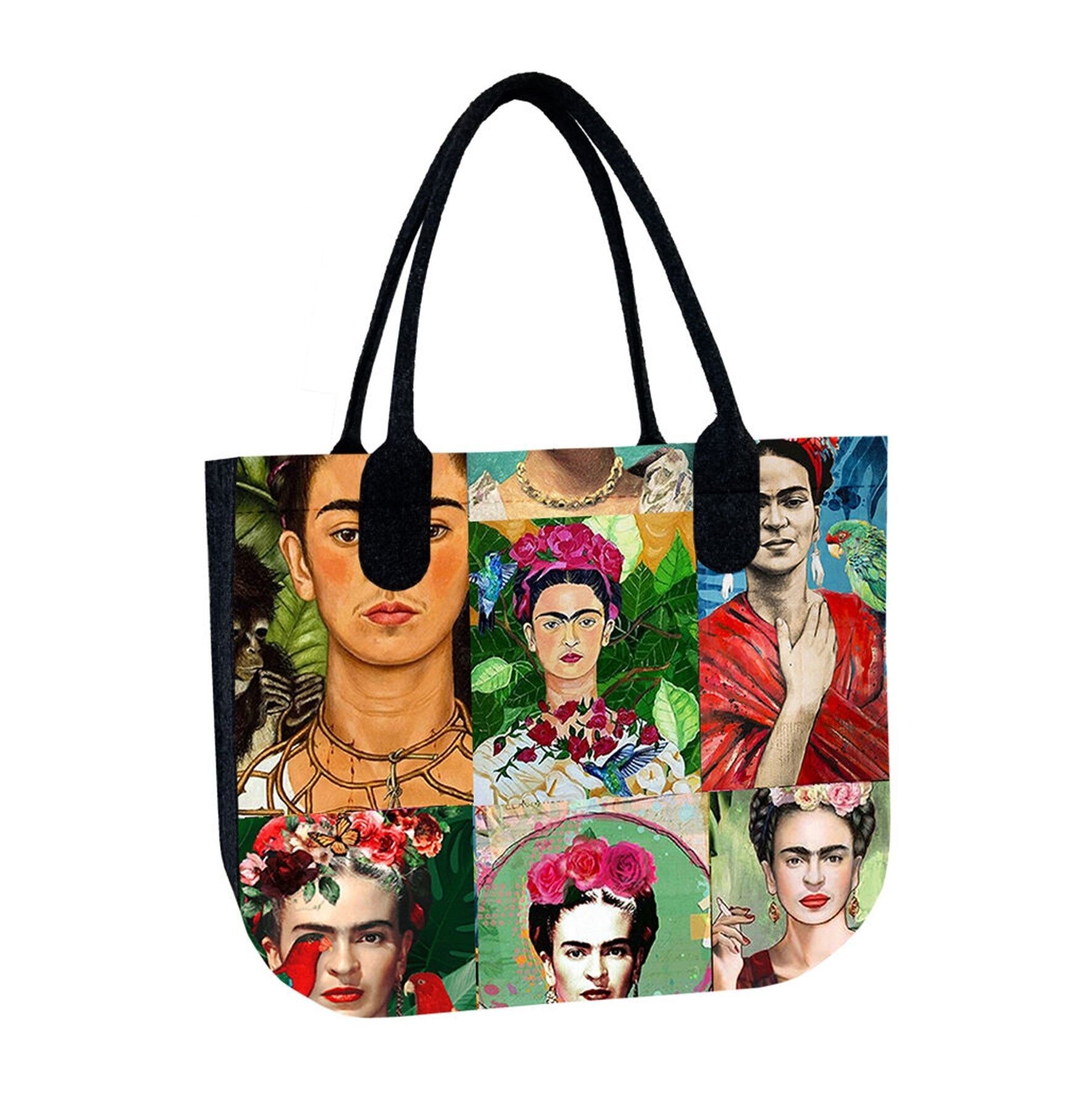 Bolso de hombro moderno Frida en fieltro Lady XL Antracita Línea Bertoni