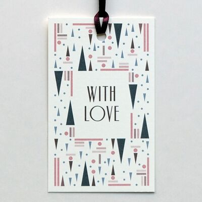 New York With Love gift tag with silk ribbon