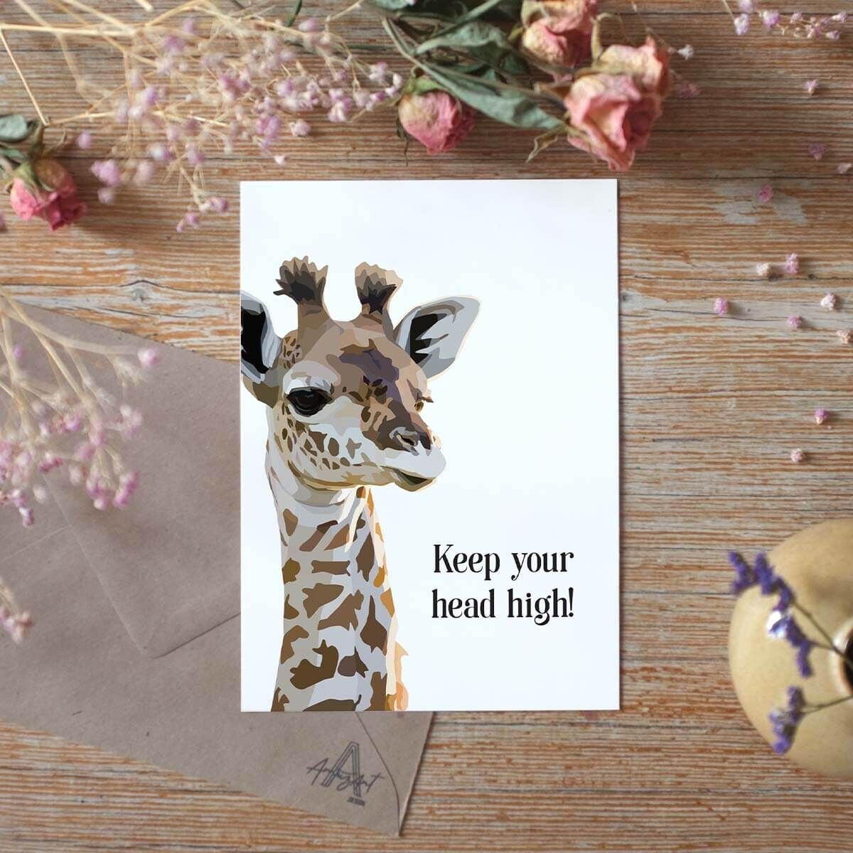 Mantén la cabeza en alto - Tarjeta de felicitación
