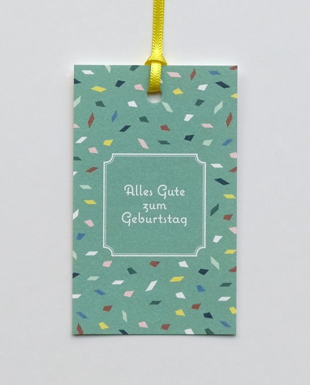 Geschenkanhänger Confetti, mit Seidenband