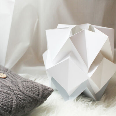 Bicolour Origami Tischlampe - S - Silber