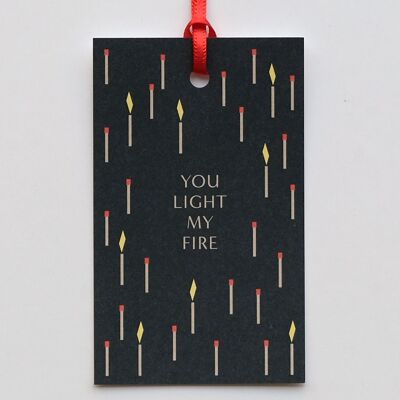 Matches gift tag with silk ribbon