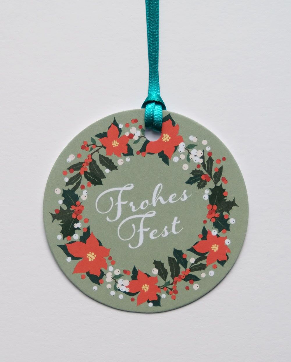 Geschenkanhänger Winter Rose, mit Seidenband