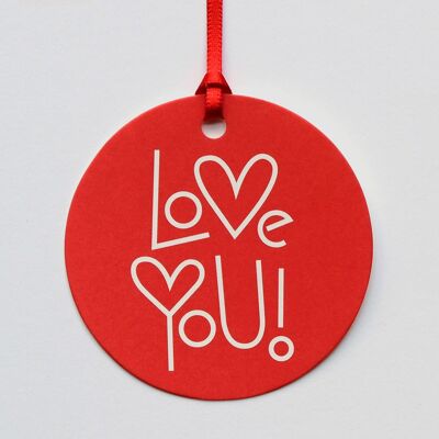 Etichetta regalo Hearts Of Love, con nastro in seta