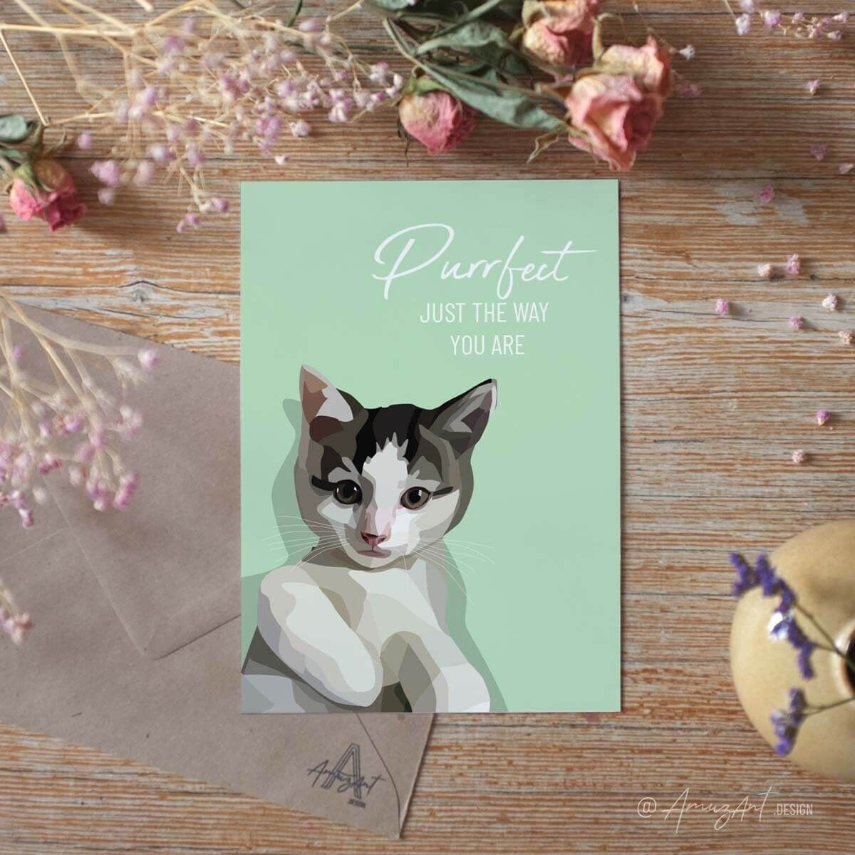 Purrfect - Tarjeta de felicitación