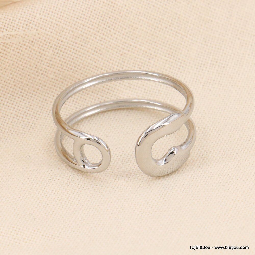Bague casual chic épingle à nourrice acier inox 0423112