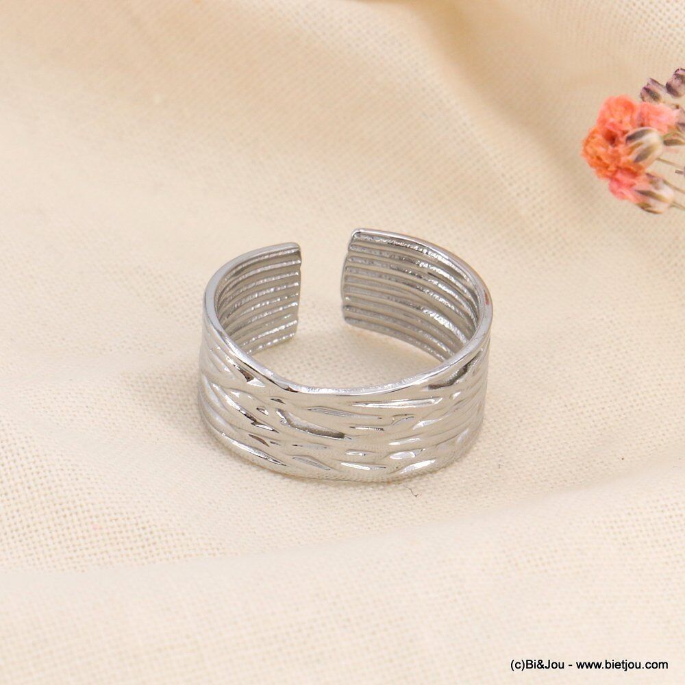 Anello martellato aperto in acciaio inossidabile 0423104