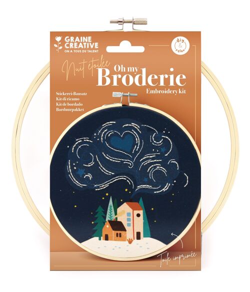 KIT BRODERIE PARTIELLE NUIT  Ø20CM