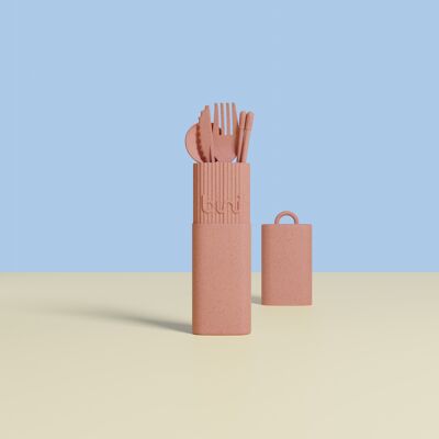 Bini Blush - Couverts réutilisables et nomades en matière biosourcée