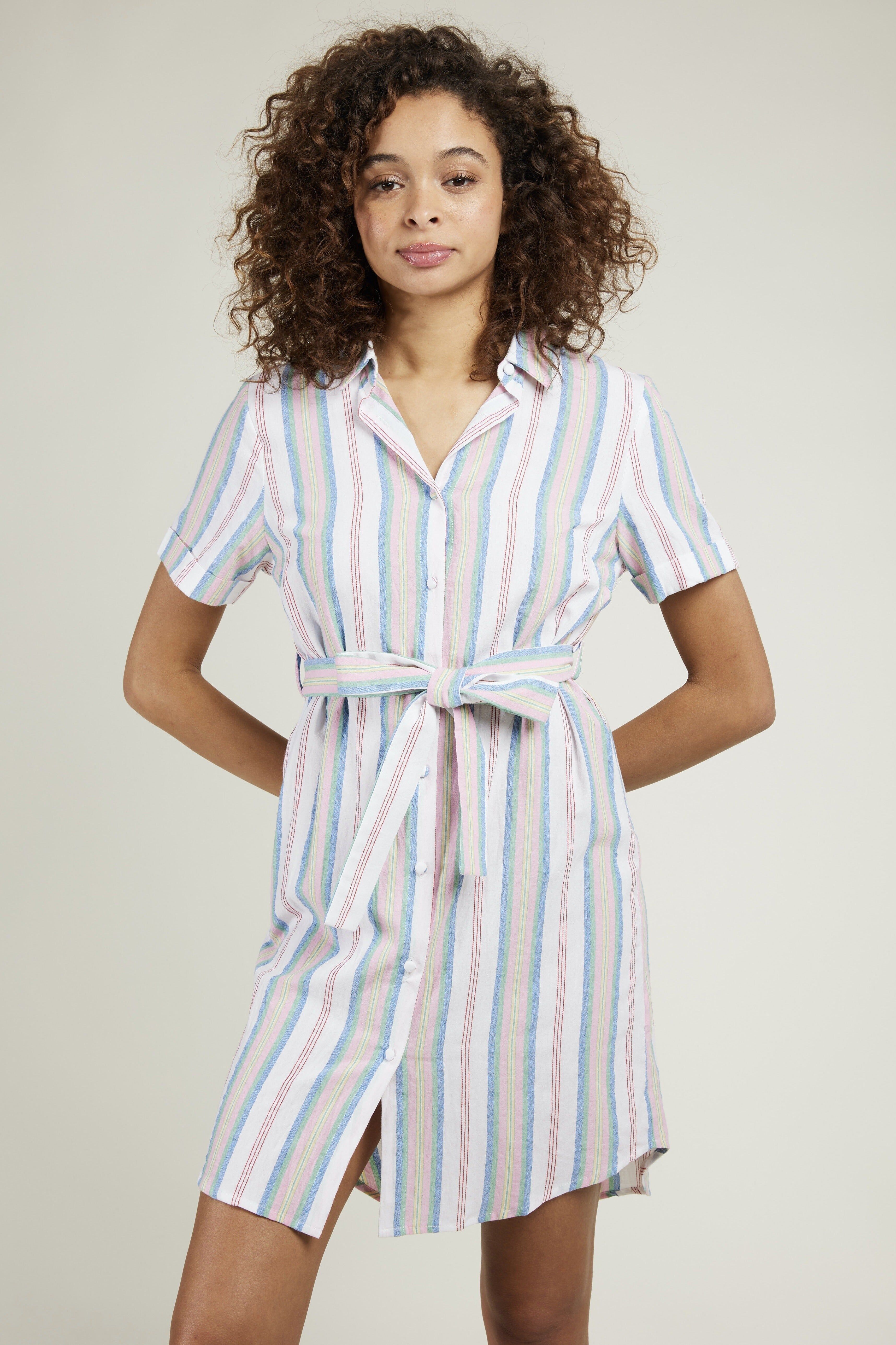 ELVEN - Robe chemise rayée