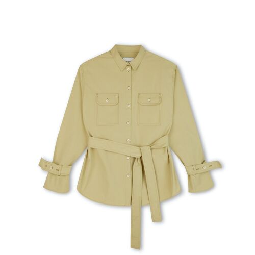 Zadie Boyfriend Shirt, Olive Khaki