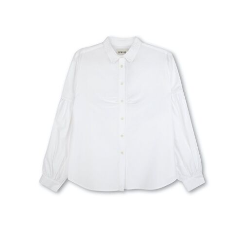 Edi Volume Sleeve Shirt, White