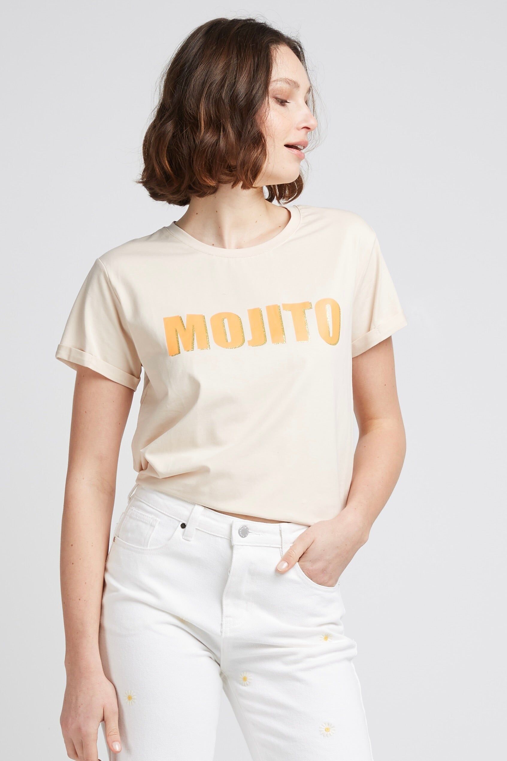 MOJITO - T-shirt con scritta in paillettes