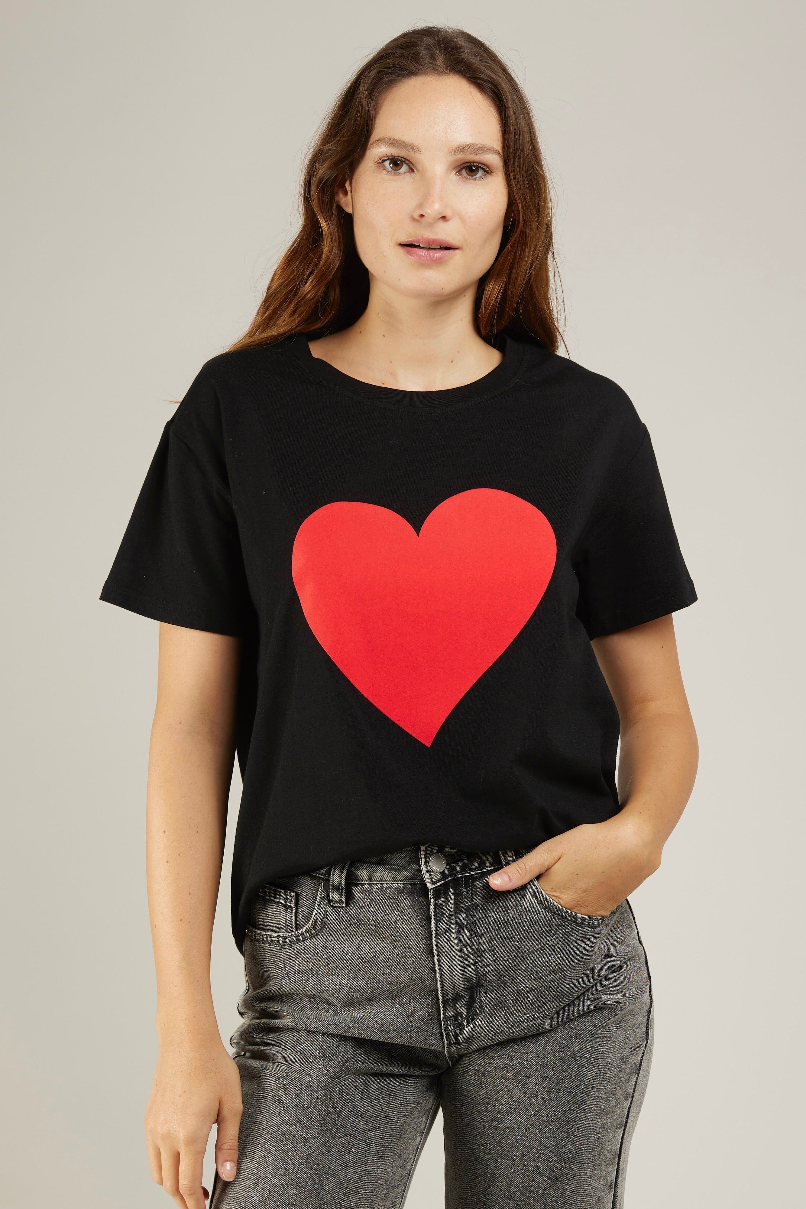 PASSION – Samt-Herz-T-Shirt