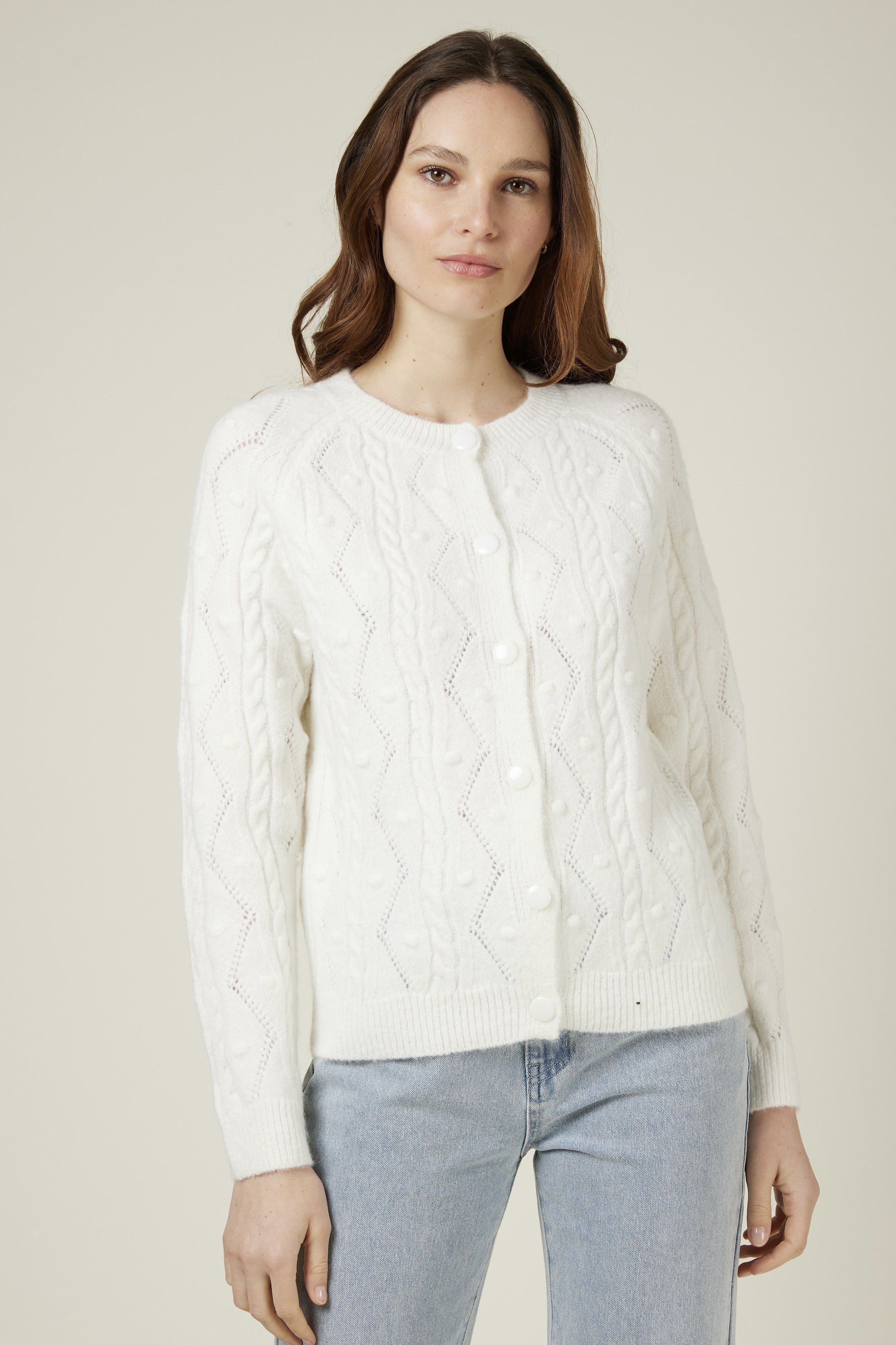 PANDORA - Cardigan traforato con motivo zigzag e bottoni piatti