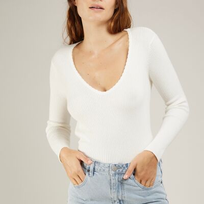 PHILIA - Maglione sottile con schiena scoperta da annodare