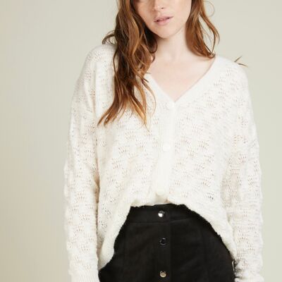 POETRY - Cardigan in mohair traforato