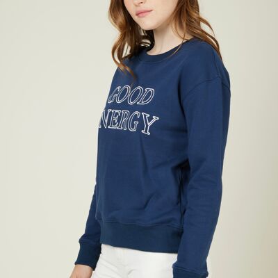 SIDONIE - GOOD ENERGY flocked cotton sweatshirt