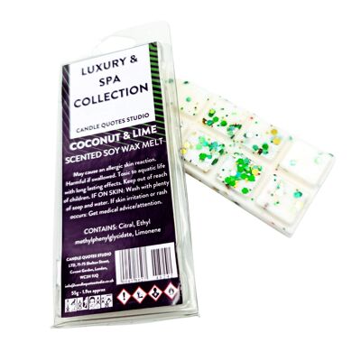 Coconut & Lime Highly Scented Wax Melt Snap Bar