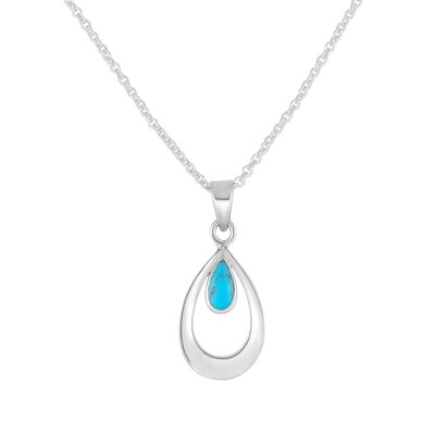 Dainty Turquoise Teardrop Necklace