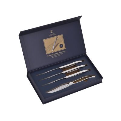 Laguiole Heritage Set of 4 metal table knives