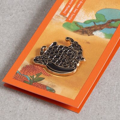 Pin de solapa de tortuga marina verde (edición Black Gold)
