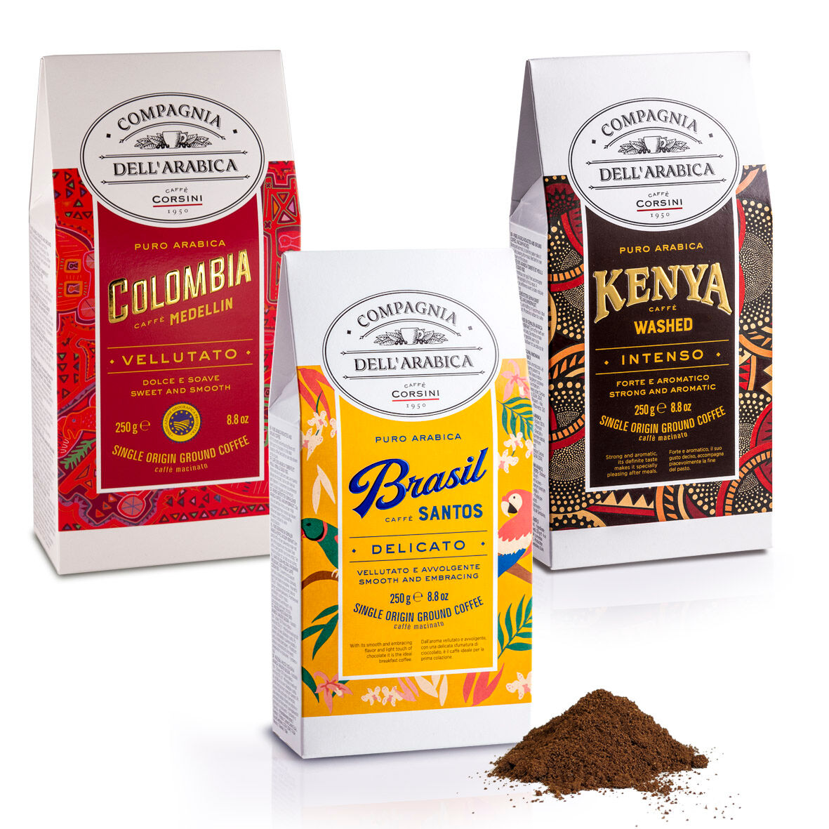 Ground Coffee | Best Seller | Colombia, Brazil, Kenya | 3 X 250g