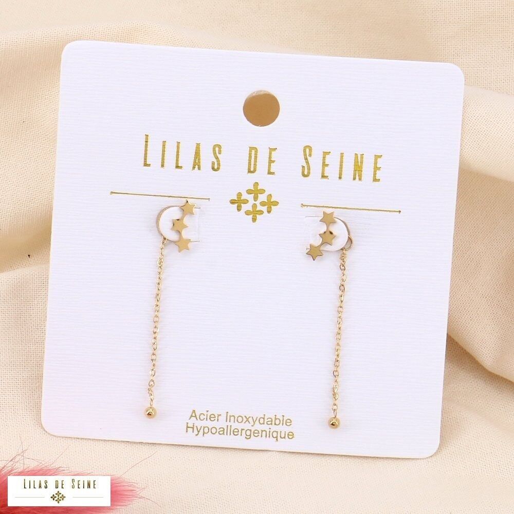 Orecchini a catena pendente stella 0323185