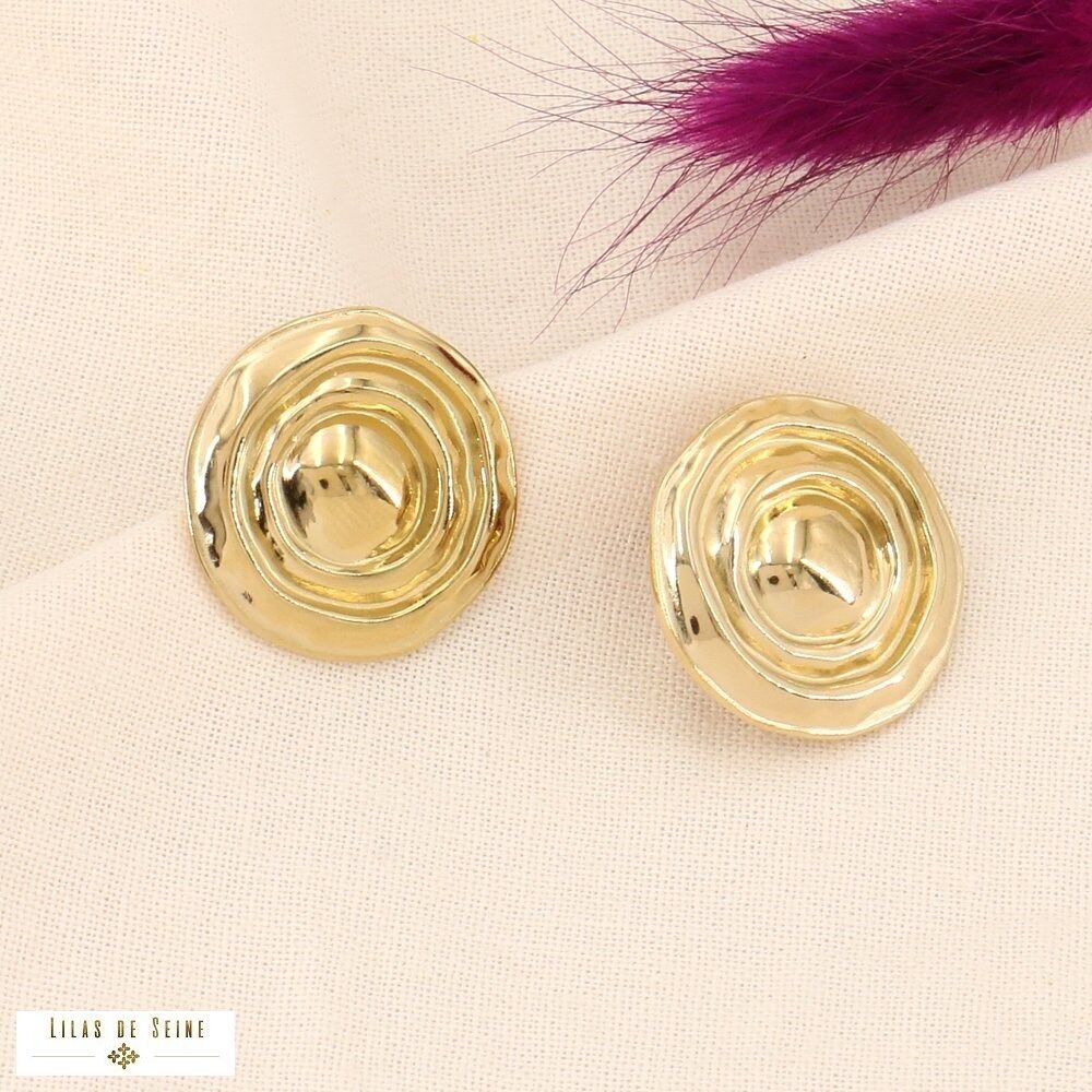 Boucles d'oreilles rondes clip acier inox médiéval 0323502