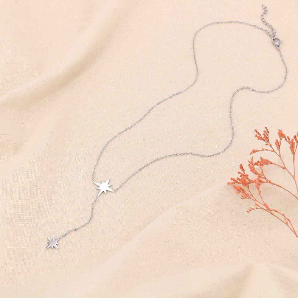 Collana a Y con ciondolo stelle polari in acciaio inossidabile 0123611