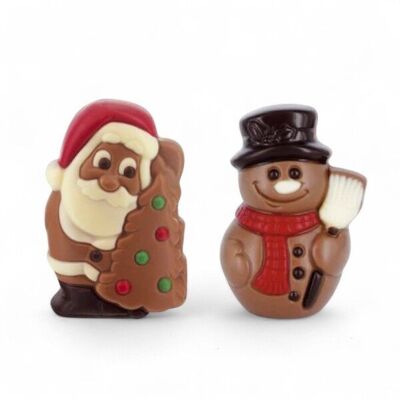 MOLDE DE CHOCOLATE PAPÁ PAPEL Y MUÑECO DE NIEVE DECORADO NAVIDAD 40g - 24 moldes