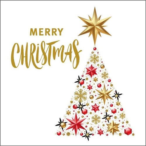 Cadeau kaartje -Merry Christmas - 70mm x 70mm - 20 st