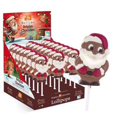 SUCETTE EN CHOCOLAT PÈRE NOËL 25g - Présentoir de 24 sucettes