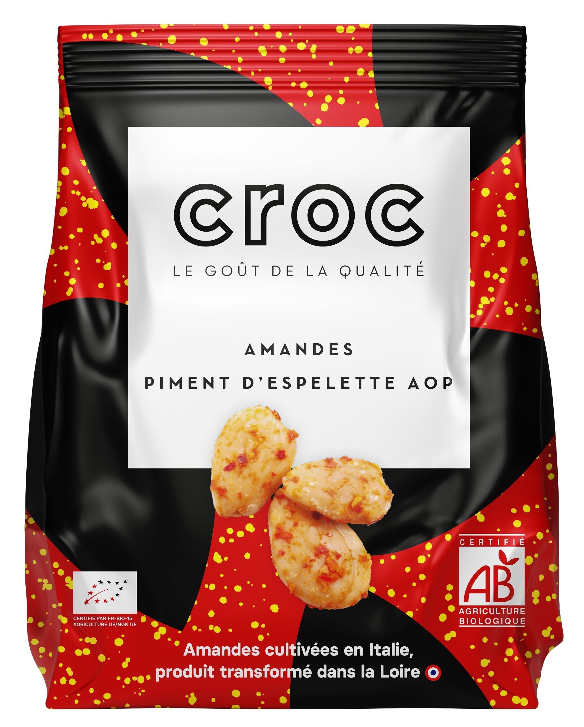 CROC Bio-Mandeln mit Espelette-Pfeffer g.U. – 100 g