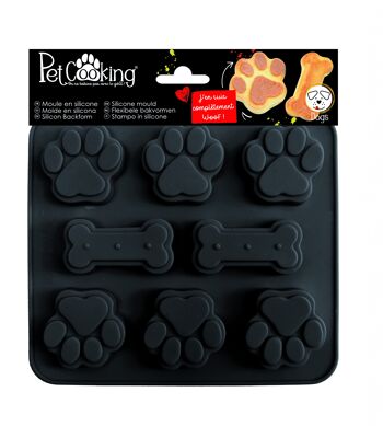 Moule silicone pattes de chien +os