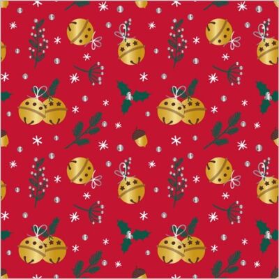 Papier cadeau - Classic Bells - brillant 60 gr - 50cm x 50m