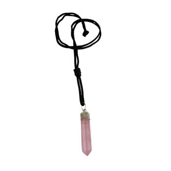 Pendentif crayon, quartz rose, 25-30 mm 2