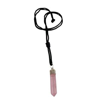 Pendentif crayon, quartz rose, 25-30 mm 4